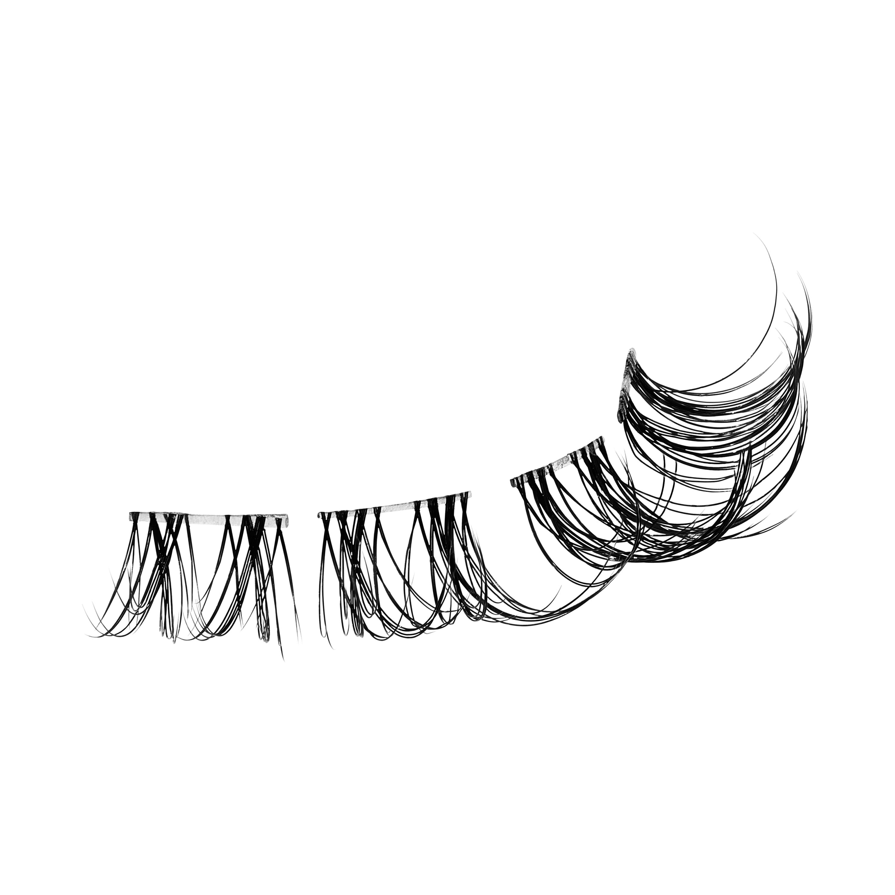 KISS FALSCARA Clear Band False Eyelashes, Lash Extension Kit, 36 Lash Clusters