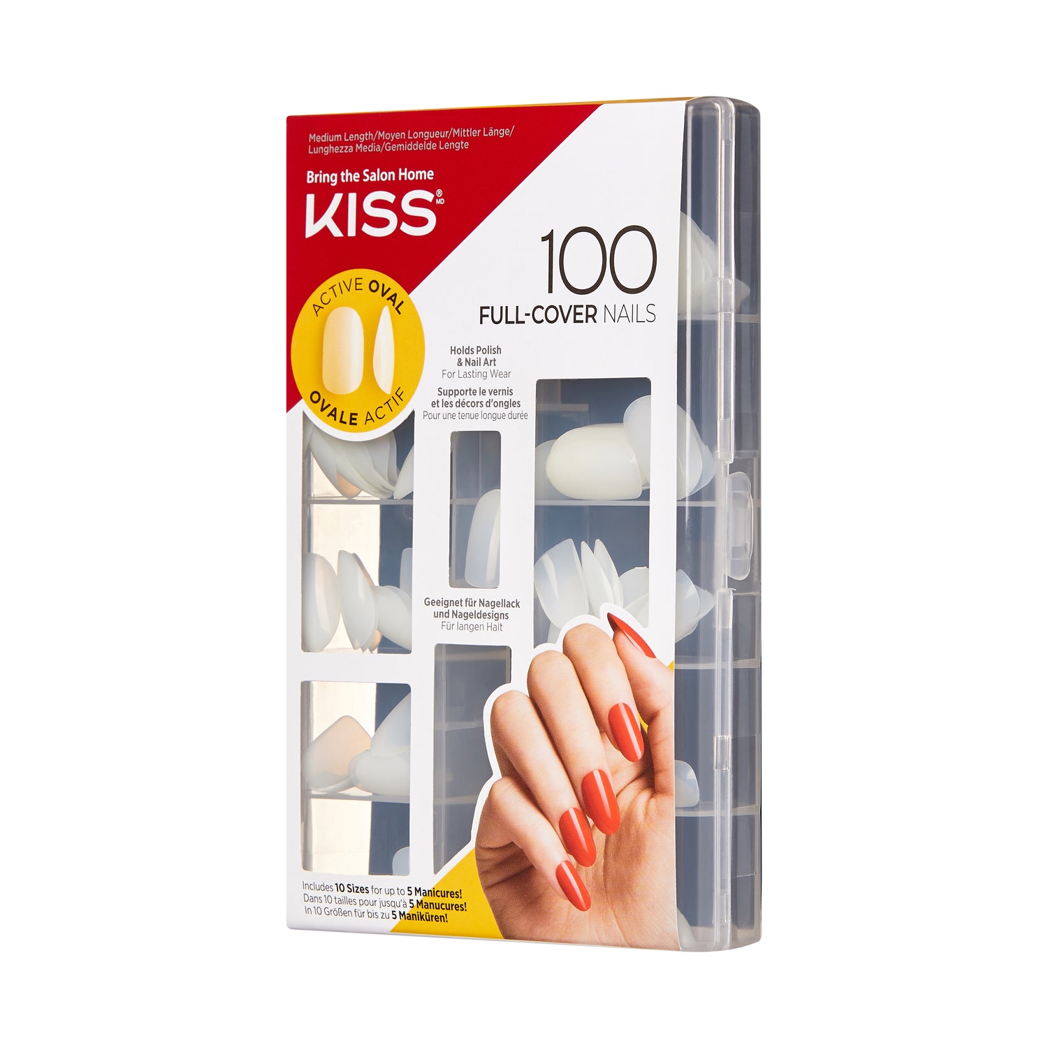 KISS 100 Full-Cover Nail Kit - Active Oval